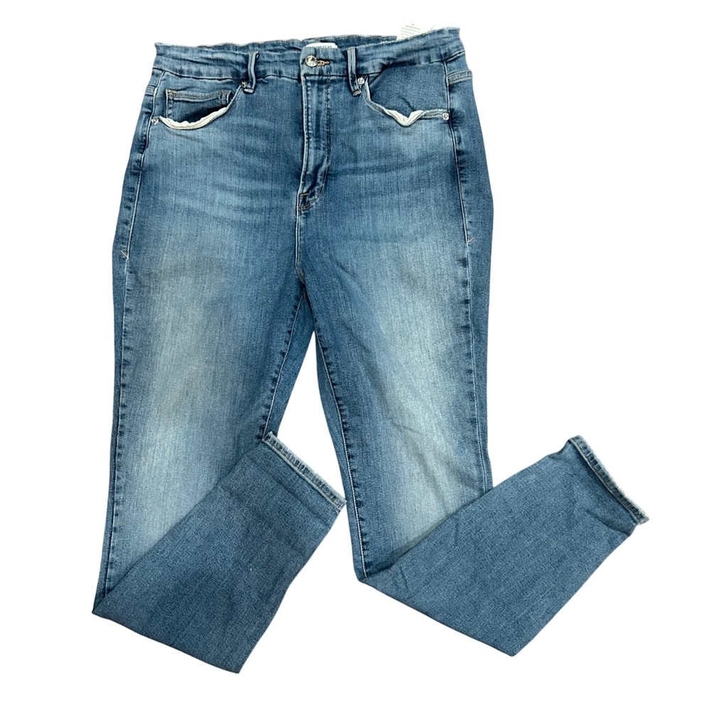 Good American Good Waist Jeans Women Blue High Rise Skinny GW873T Size 18